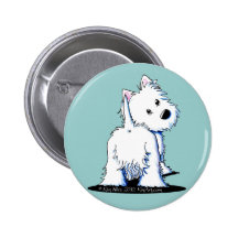 Botón mullido de Westie del extremo de KiniArt