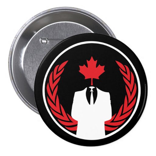 Botón negro anónimo de Canadá Pin