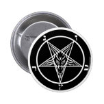 botón negro del baphomet del metal-- ¡mal!!