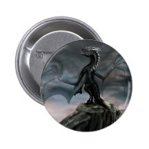 Botón negro del dragón pin
