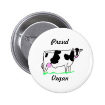 Botón orgulloso del vegano pin