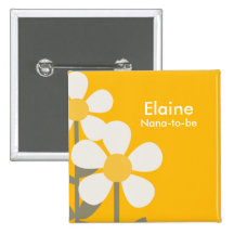 Botón personalizado flores del amarillo de la MARG Pin