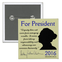 Botón político del presidente 2016 de Hillary Clin Pin
