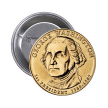 Botón presidencial de $1 monedas de George Washing Pins