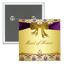 Botón púrpura adornado/Pin del banquete de boda de