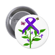 Botón púrpura de la conciencia de la violencia en  pins
