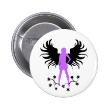 Botón púrpura del ángel del gótico pin
