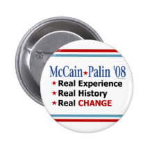 Botón real del cambio de McCain Palin '08 Pin