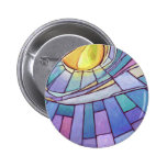 Botón redondo del cielo del vitral pin