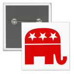 Botón republicano del elefante pins