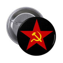 Botón rojo comunista de la estrella (martillo y ho pins