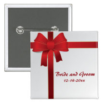 Botón rojo del boda del invierno del arco pins