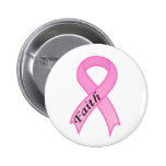 Botón rosado de la cinta de la fe pin