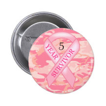 Botón rosado de la conciencia del superviviente de pin