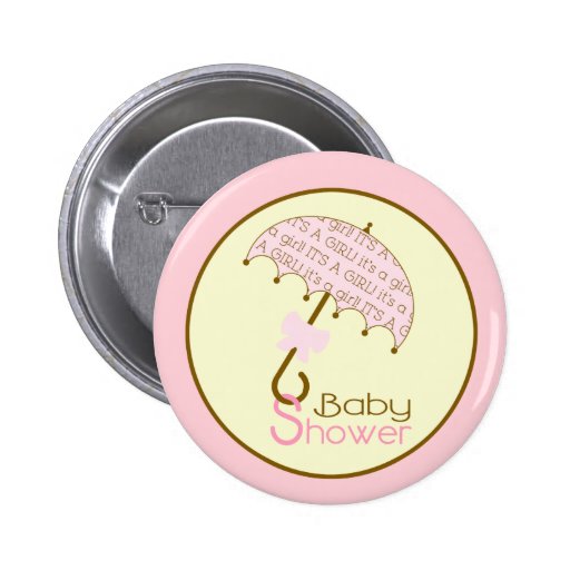 Botón rosado de la fiesta de bienvenida al bebé -  pins