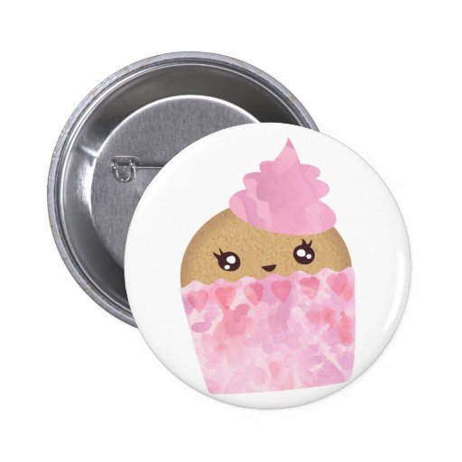 Botón rosado de la magdalena pin