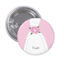 Botón rosado de la novia pin