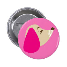 botón rosado del perrito pin