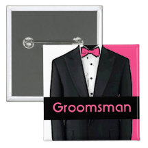 Botón rosado del personalizable del padrino de bod pin