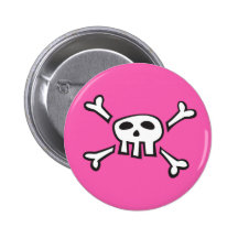 Botón rosado del pinback del dibujo animado del sc