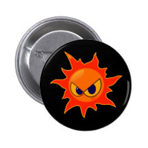 Botón sonriente del negro de la cara del fuego cal pin
