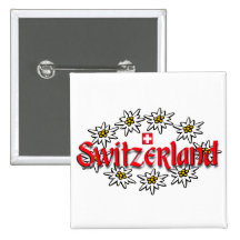 Botón Sq de Suiza Edelweiss Pins