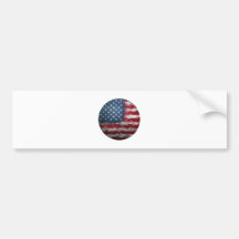 Botón sucio de la bandera americana pegatina de parachoque