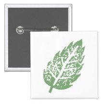 Botón verde del cuadrado de la hoja pin