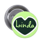 botón verde del nombre del corazón pin