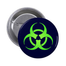 Botón verde del símbolo del Biohazard