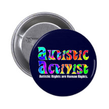 Botones autísticos del activista (color) pin