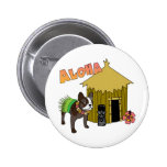 Botones de Hawaii Tiki Hula del dogo francés Pin