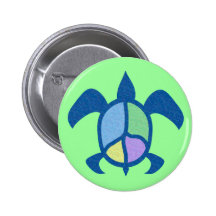 Botones de la tortuga de mar de la paz pin