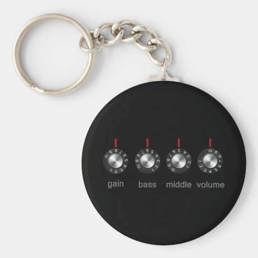 Botones del amperio de la guitarra llavero