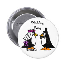 Botones del banquete de boda del pingüino del BA