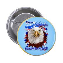 Botones magníficos del día de la Eagle-Independenc Pin