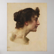 Bouguereau - Étude de Tête d'Elize Brugière Impresiones