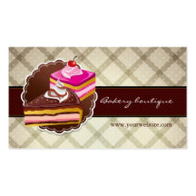 Boutique de la panadería o de la torta tarjetas personales