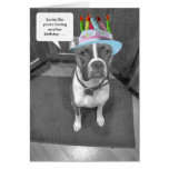 Boxeador Brindle del gorra del cumpleaños Felicitaciones