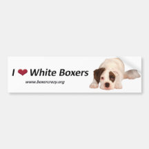 Boxeador Bumpersticker loco - blanco Etiqueta De Parachoque