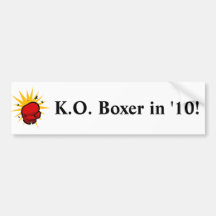 Boxeador de la derrota pegatina de parachoque