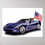 Boxeador en poster sportscar azul