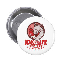 Boxeo de la mascota del burro de Demócrata Pin