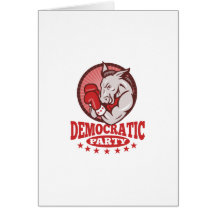 Boxeo de la mascota del burro de Demócrata Felicitación