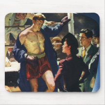 Boxeo del vintage alfombrilla de raton
