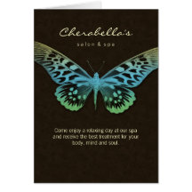 Br del azul de la mariposa de la tarjeta de felici