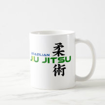 Brasilen@o Jiu Jitsu con los caracteres japoneses Tazas