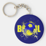 Brasilen@os retros del regalo del Grunge amarillo  Llaveros
