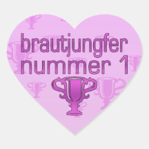 Brautjungfer Nummer 1 Calcomania De Corazon Personalizadas
