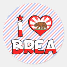 Brea, CA Pegatina Redonda